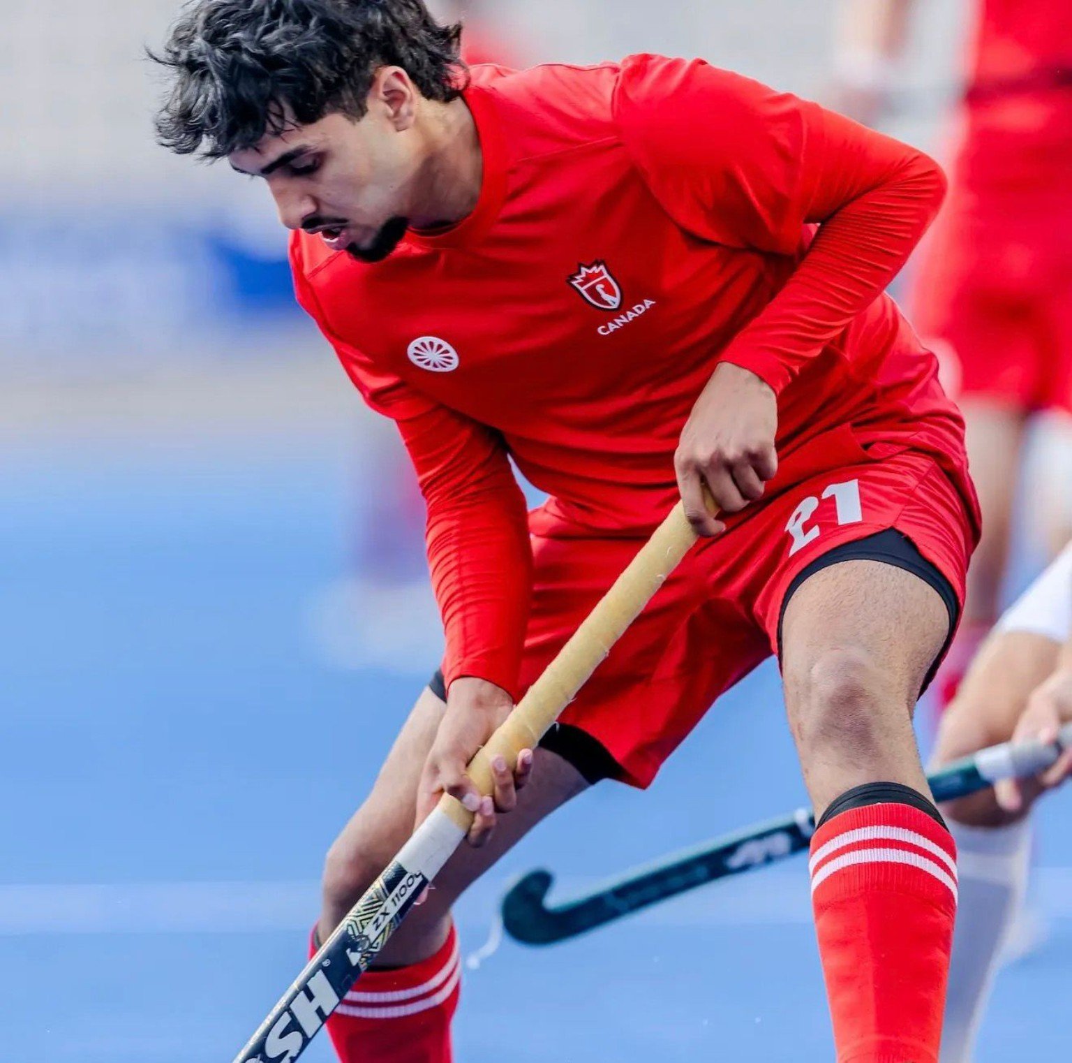 Field hockey action photograph supplied for Gurnoor’s website